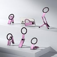 ULANZI MA60 Magnetisches Handy-Stativ für iPhone, 3in1 Aluminium Mini-Stativ Faltbar, Taschen-Handy-Ständer, 14 N Doppelseitiger Magnet, kompatibel mit iPhone 16, 15, 14, 13, 12, Magsafe, Rose – Ansicht 7