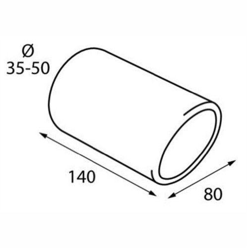 Lampa 60024 Auspuffblende ’TS-16 Pilot-1’, Stahllegierung mit Edelstahlfinish, Durchmesser 80 mm