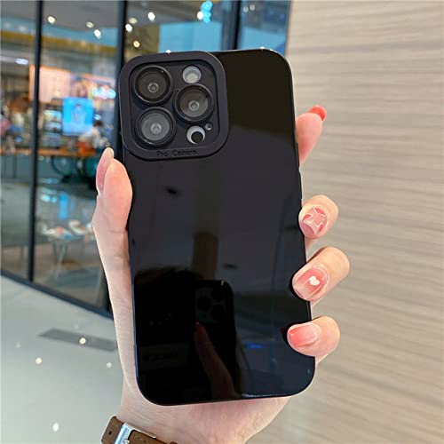 Coque TPU iPhone 12 Pro housse silicone noir avec vitre de protection caméra arrière