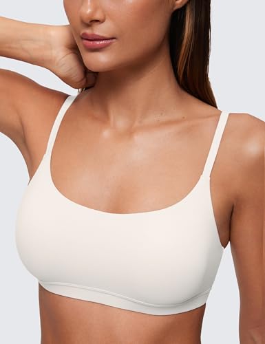 Image of CRZ YOGA Softhold Scoop Neck Bralette | Double Lined, Light Support, Non Padded, Wireless, Casual, Ultra-Soft, Adjustable Square Back, Everyday Bra for Women