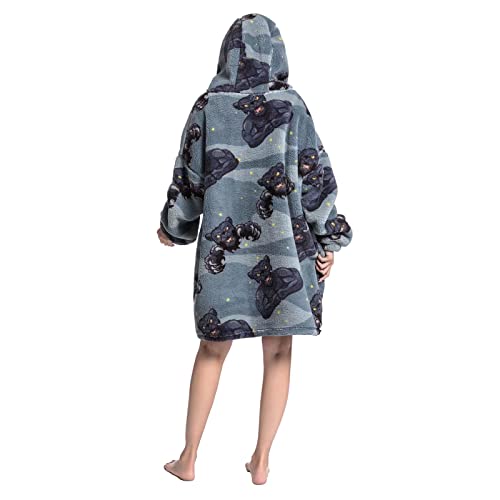 Moinlizy Wearable Blanket Hoodie For Women And Men,Oversized Sherpa Sweatshirt Wearable Blanket With Giant Pocket,Monster #TOP4