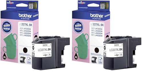 Brother LC227XLBK lot de 2 cartouches encre noire imprimante jet d'encre authentique noir XL