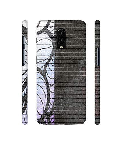Image of Amazon Brand - Solimo Hardcover Designer Black And White Brick 3D Printed Hard Back Case Backcase For Mobile Cover For Oneplus 6T