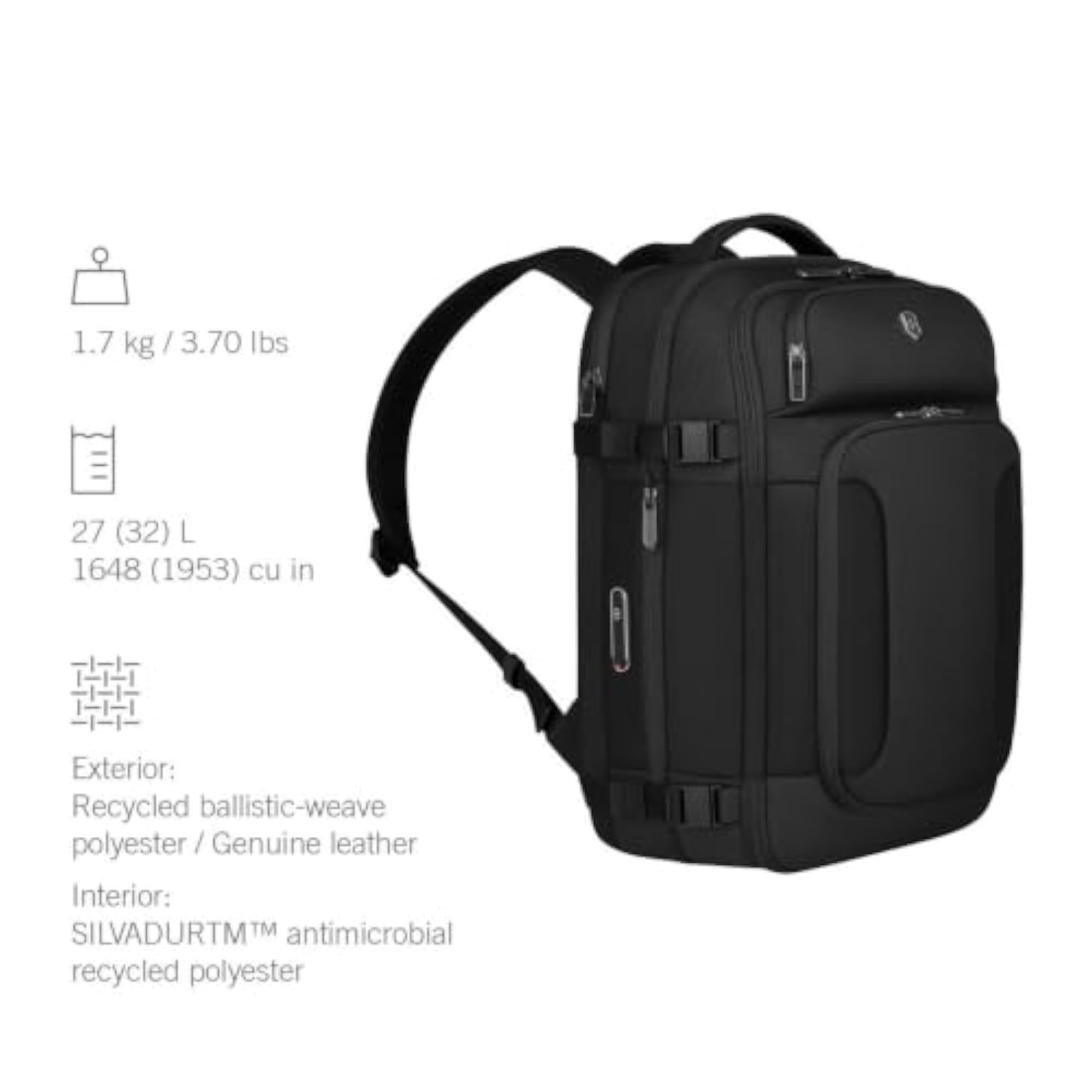 Swiss Designed Werks Traveler 7.0 Deluxe Backpack, Navy Blue