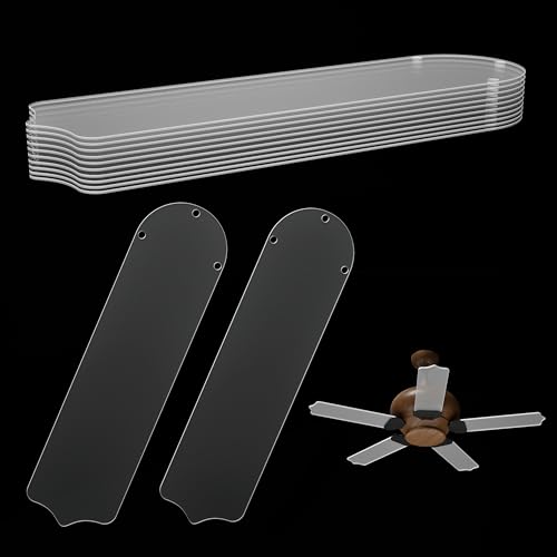 Stuffygreenus 10 Pcs 16 1/2" Ceiling Fan Blades for 42" Clear Acrylic Ceiling Fan Blades Replacement Universal Fan Blades Substitution for Summer Indoor Outdoor Replacing Broken Blades Use