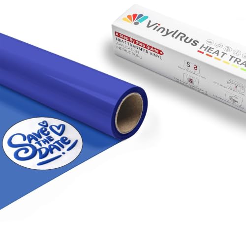 Image of VinylRus Puff HTV Heat Transfer Vinyl Roll, Blue, 12 inch x 6FT