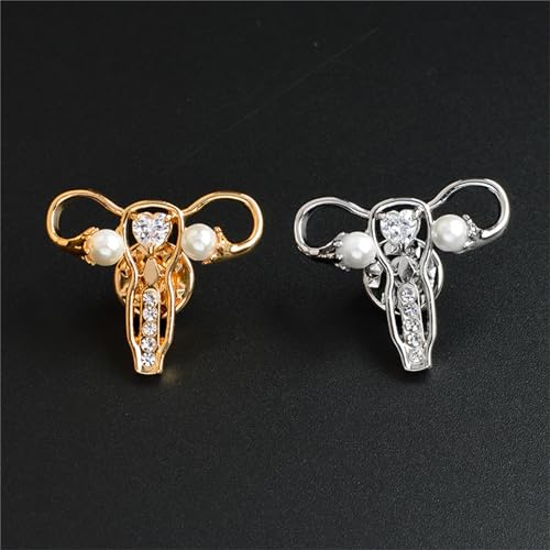 Image of Uterus Ovary Pin for Women Personality Female Body Organ Uterus Ovary Brooch Pin Feminist Medical Symbol Female Organ Gynecologist Nurse Gift Jewelry Brooch Pins