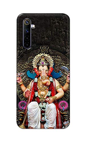 Image of PRINTFIDAA Lord Ganesh Bappa Moriya Printed Designer Hard Back Case Cover for Realme 6 / Realme 6S / Realme 6i (6.5 inch) -(UO) MVN1010