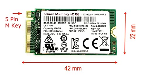 Image of OEM Union Memory 128GB M.2 PCI-e NVME SSD Internal Solid State Drive 42mm 2242 Form Factor M Key