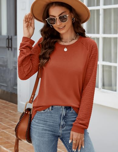 Image of Aifer Womens Long Sleeve Shirts Crew Neck Pullover Sweatshirt Pattern Raglan Casual Tunic Tops