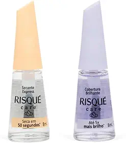 Kit Risqué Care Cobertura Brilhante e Secante Express 8ml