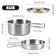 Udbrud Camping Kochgeschirr Set, Camping Topf Edelstahl Camping Kochtopf mit Deckel und faltbarem Griff Tragbar Outdoor Geschirr Set für Camping Wandern Angeln Picknick