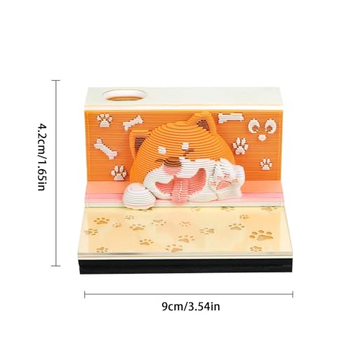 Bloc-notes 3D calendrier 2026 en papier sculpté de bureau - 5