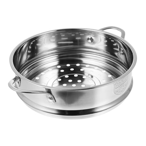 Operitacx Olla de acero inoxidable para vapor, vapor, olla de vapor, olla de vapor, cacerola de verduras, cacerola de vapor, para cacerola, arroz, dim Sum, verduras, pescado, carne, dumpling 18 cm