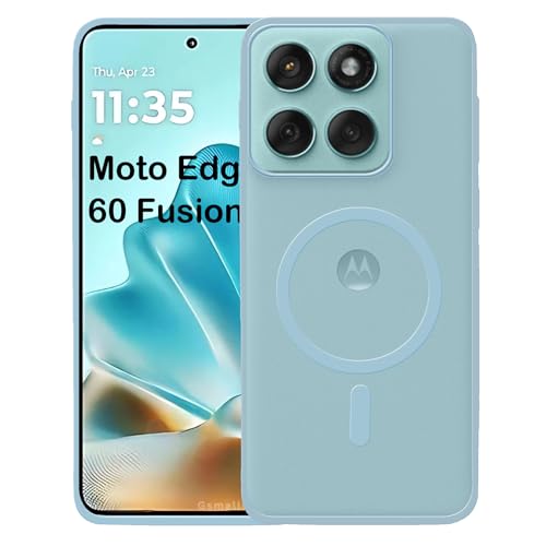 Image of amazon basics Luxury Paper Thin Case Cover for Moto Edge 60 Fusion 5G | Matte Finish | Compatible with magsafe | (Blue, Moto Edge 60 Fusion 5G)