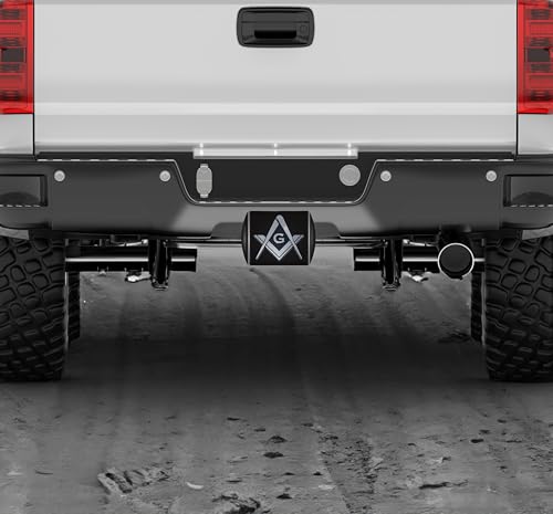 Elektroplate Masonic Square and Compass All Metal Black Hitch Cover for Trucks and SUVs | Fits Standard 2\" Trailer Hitch Receivers | Premium Weatherproof - Thumbnail 6