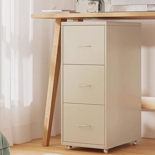 Green Metal 3-Drawer File Cabinet - Office Furniture, Side Storage Unit, Durable Filing Solution for Home & Office, Organize Documents & Supplies
