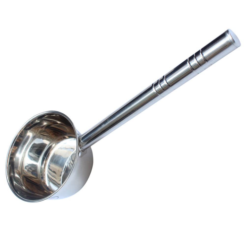 Chochla do wody Chochla do zupy ze stali nierdzewnej Łyżka do wody z długim uchwytem Chochla do kąpieli， łyżka do podlewania ogrodu， kubek do płukania wanny，，Silver-48X18CM