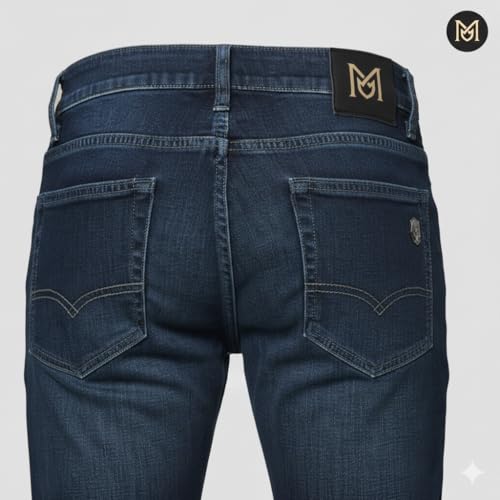 Image of Men's Premium Straight Fit Jeans | Cotton Rich Breathable Denim Pants for Men | Comfortable Regular Wear Casual Jeans