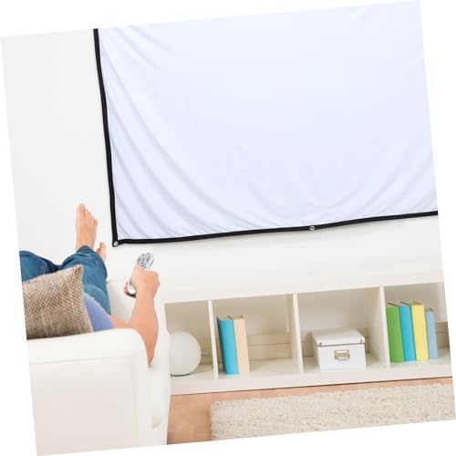 Set portátil de pantalla para proyector Holibanna, pantalla plegable antarrugas para cine en casa y uso al aire libre, incluye bolsa para cortina y ganchos para una instalación fácil miniatura 3