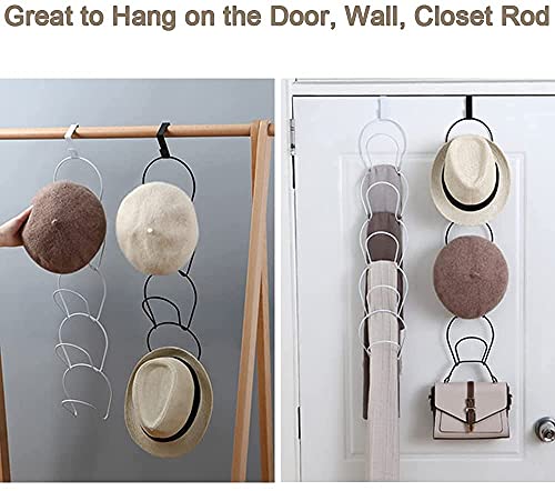 SUNFICON Hat Rack Holder Organiser Hanger 10 Pack Baseball Cap Display Storage Rack Closet Hanging for Scarves Handbags Towels Clothes Ties Over Door Wall Mounted w Hanging Hook Black - Image 3