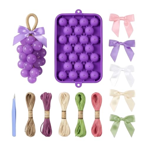 Molde De Jabón De Uva - Kit De Fabricación De Jabón De Uva De Bricolaje | Molde Artesanal De Silicona De Alimenticio Con Diseño De Cuerda De Yute De Fácil Liberación | Herramienta Para Hacer Man