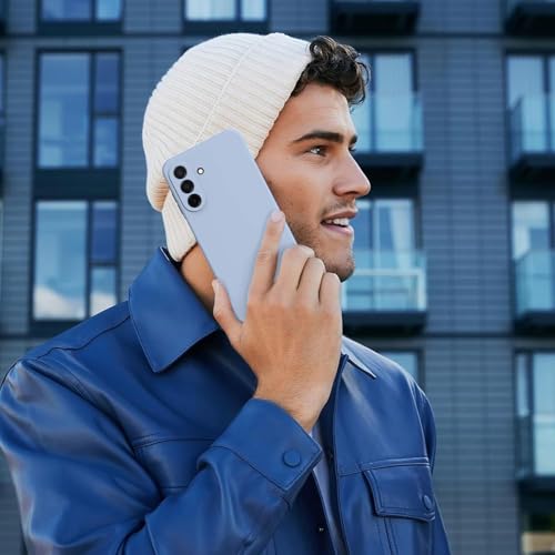 Image of DIZORO Microfiber Candy Case for Samsung A26 5G Smooth Touch Cushion Liquid Soft Silicone Gel Rubber Phone Cases Non-Slip Full Body Protective Shockproof Back Cover (Carolina), Blue