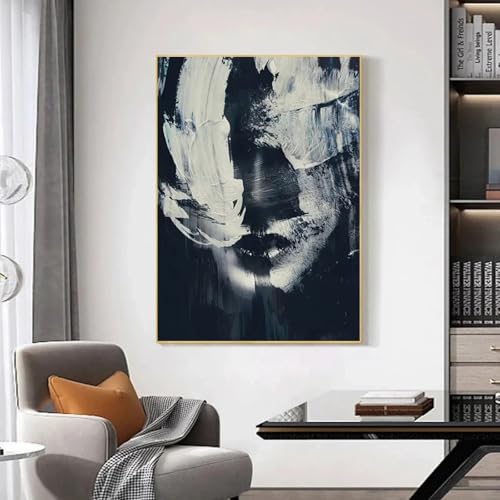Toile abstraite portrait de femme pour sublimer votre décoration de salon