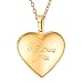 U7 Heart-shaped Platinum or 18K Gold Plated I Love You Engraved Locket Necklace (gold)