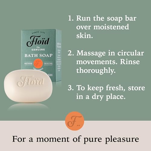 Floïd Bath Soap Vetvyer Splash, Sapone 100% vegetale, Sapone solido arricchito con lecitina nutriente, burro di karité e olio di sesamo, Saponetta da bagno per una pelle morbida