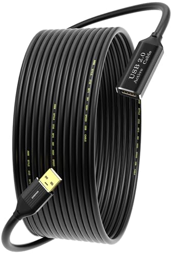Image of ZVOIYKM Active USB 2.0 Extension Cable 10M(30FT) with Built-in Chip, 480Mbps High Speed Data Transfer Male to Female Repeater Cord, in-Wall - Long USB Extender for VR, Printer, Hard Drive, Xbox, PC