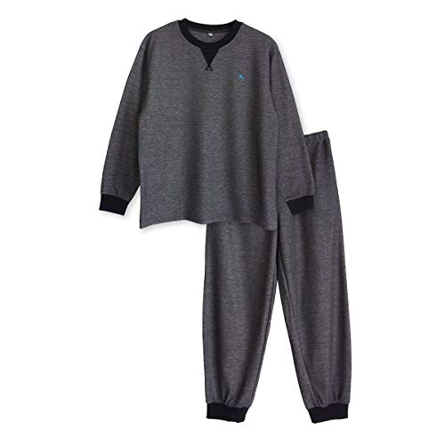 内側が 綿100% 長袖 メンズ パジャマ スウェット ルームウエア 春 秋 ワンポイント刺繍 Mサイズ チャコール 内側が 綿100% 長袖 メンズ パジャマ スウェット ルームウエア 春 秋 ワンポイント刺繍 Mサイズ チャコール