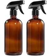 GMISUN Amber Glass Spray Bottles for Cleaning Solutions, 2Pack Brown Glass Spray Bottles, Spray B...