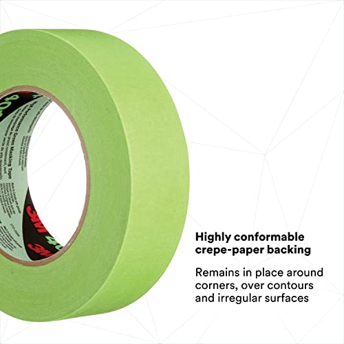 Image of 3M High Performance Green Masking Tape 401+, Superior Adhesion, Clean Removal, Highly Conformable, Paint-Bleed Resistant, 36 mm x 55 m, Individually Wrapped Roll, 1 Each