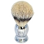 Parker 100% SILVERTIP Badger Shaving Brush – Chrome Handle & Stand – Premium 3-Band Badger Bristles for Smooth, Luxurious Lather - Image 3