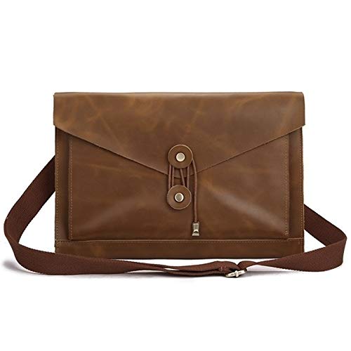 Universal Genuine Leather Business Laptop Tablet Bag, for 13.3 inch and Below MacBook, Samsung, Lenovo, Sony, DELL Alienware, CHUWI, ASUS, HP (Coffee) Laptop Handbag (Color : Yellow)