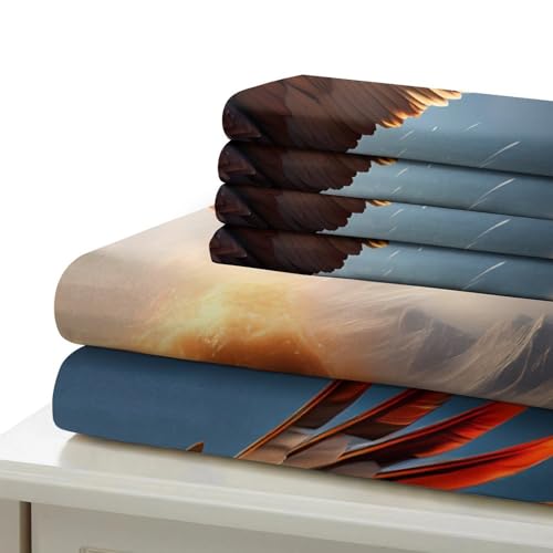 Parure de lit microfibre 140x200 aigle housse couette 3D faune - 7