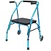 Produktbild ADstore Rollator mit Sitz Standardrollator Rollator Vita klappbar mit Stockhalter Korb und Tablett,Blau
