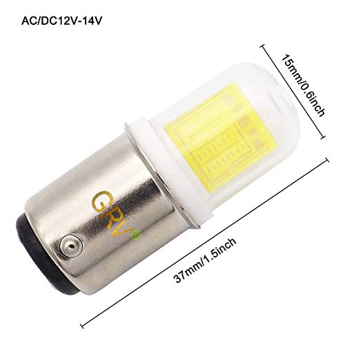 GRV Ba15d 1076 1142 COB 1511 LED Lights for Vehicle Boat 2.5Watt Double Contact Bayonet Base With Glass Cover AC/DC 12V -14V 25W Halogen Bulbs Replacement Cool White Pack of 2 - Thumbnail 3
