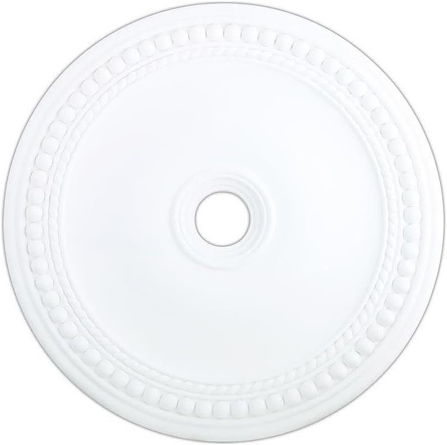 Beaumont Lane Ceiling Medallion, 36 in Round Polyurethane Foam, White Finish, Ornate Turn-of-the-Century Design, Enhances Architectural Details, Complements Ceiling Fixtures for Sophisticated Room