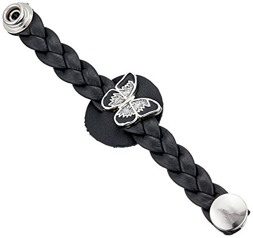 Hot Leathers - VXL1023 Sparkle Butterfly Braided Vest Extender (Black, 4 )