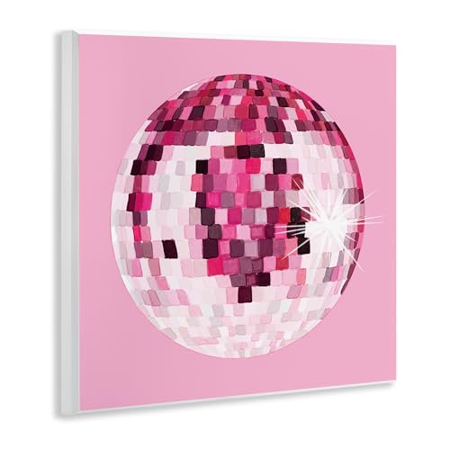 Image of Stupell Industries 'Dazzling Pink Disco Ball'| Wall Plaque Art | Stupell Industries | 12 x 12 Inches, Easy to Hang and Sturdy, Made in USA, by Hey Bre! Creative Studio