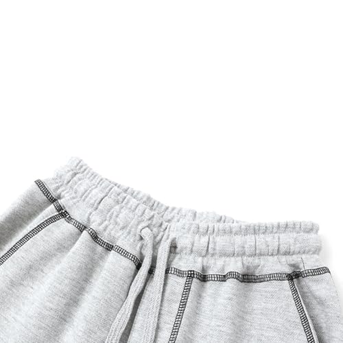 LittleSpring Boys Pants with Elastic Waist Drawstring Straight Leg Sweatpants3