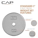 CAP Barbell Standard 1-Inch Cast Iron Weight Plates - Singles & Sets | 1.25-50 lbs | Multiple Options - Image 3