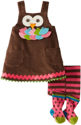 Mud Pie Baby Girls' Owl Jumper with Tights, Multi, 12 18 Months