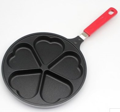 Aluminum Nonstick 5 Hearts-Shaped Egg Pancake Mini Pan