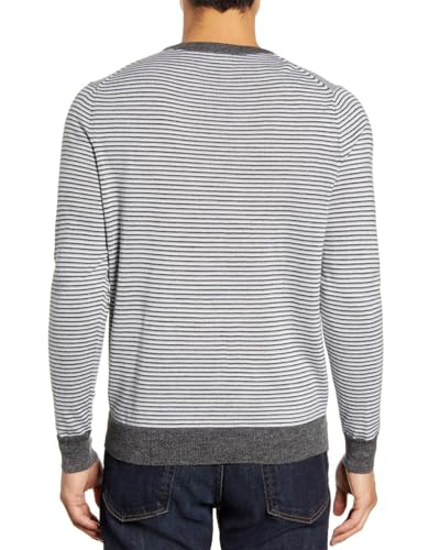Nordstrom Men's Shop Regular Fit Stripe Merino Wool Blend Sweater Medium Grey2