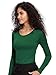 COZYFIT Underscrub Long Sleeve Women - Scrubs Undershirts for Nurse with Soft Fabric, Crew Neck Tee, Hunter Green, 2XL