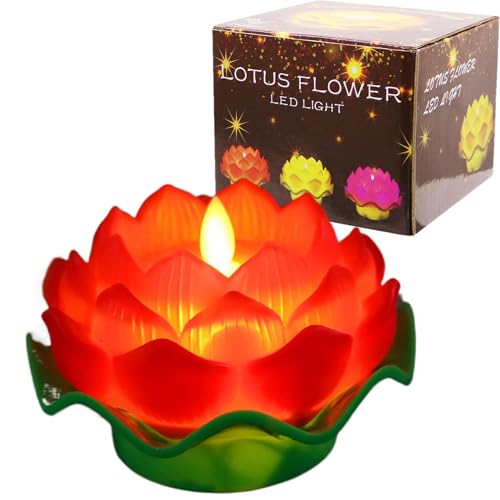 Lámpara de nenúfares, Lámpara de nenúfar - Luz de nenúfar - Velas de nenúfares alimentadas por baterías, coloridas lámparas de mesa de nenúfares para bodas en el dormitorio interior y exterior