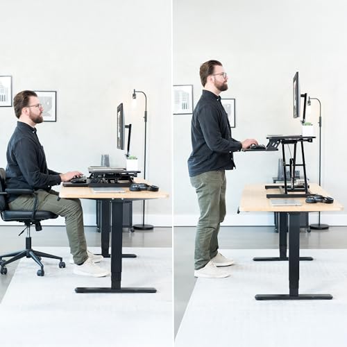 VIVO 32-inch Pneumatic Standing Desk Converter with Keyboard Tray — view 8